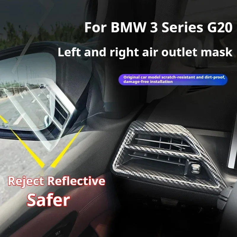 

2pcs Carbon Fiber Side Air Conditioning Vent Outlet Cover Trim Sticker For BMW 3 Series G20 2025 Accessories