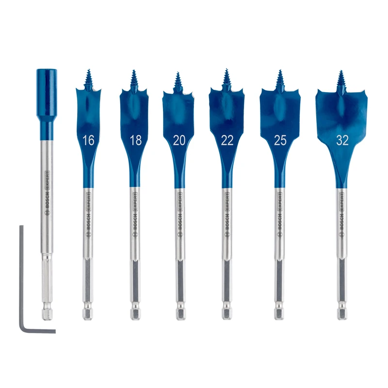 BOSCH 2608900334 Expert Self Cut Speed Flat Bit Set  Hex Shank Rotary Drill Fast High Hardness Tool Accessory 7Pcs