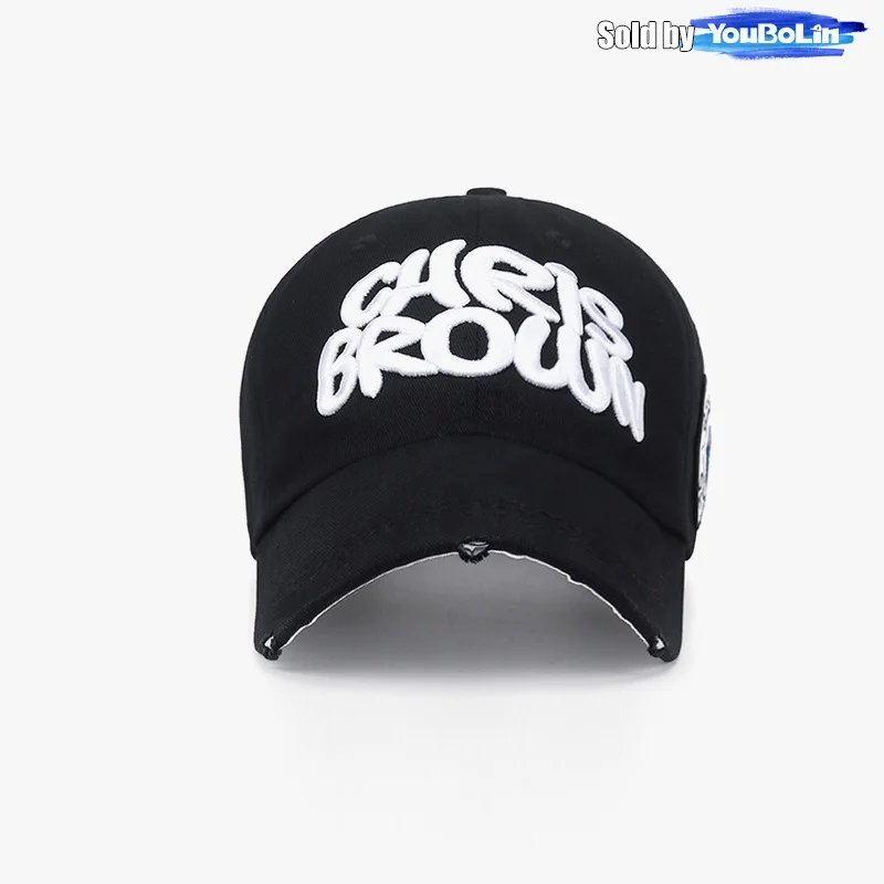 خطابات 3D التطريز حافة هول ممزق القطن قابل للتعديل قبعة بيسبول قبعة الشمس قبعات سائقي الشاحنات قبعات للآباء