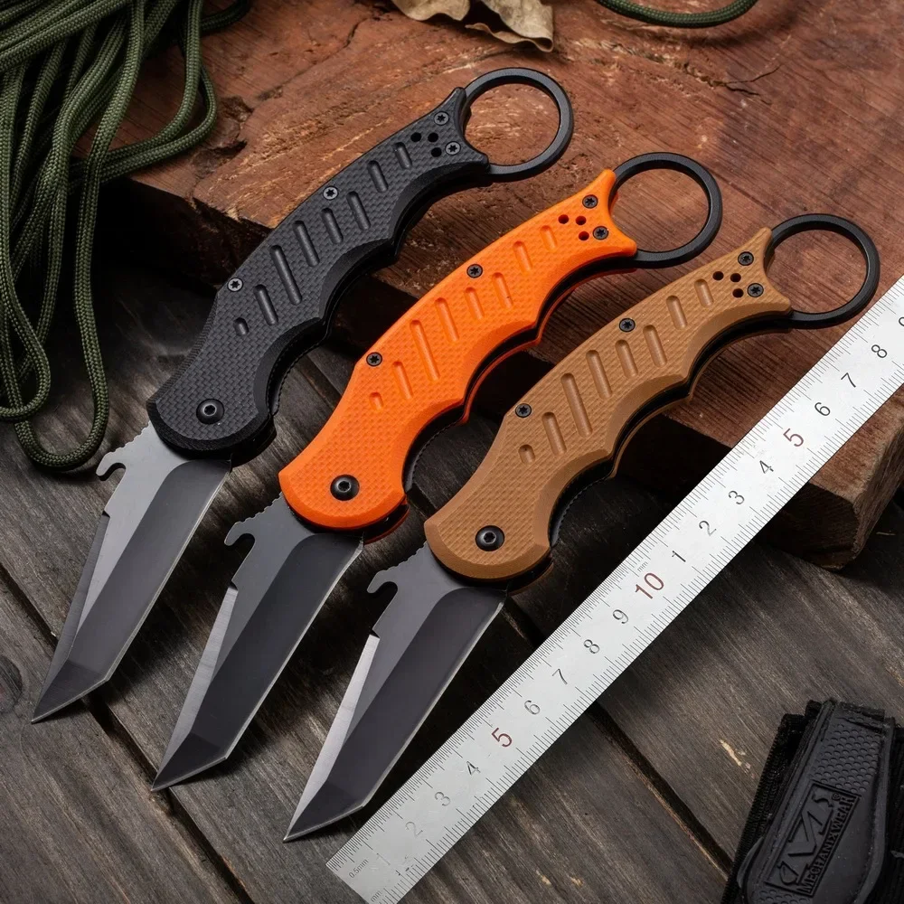 

440c Steel G10 Knives Camping Outdoor Utility EDC Tools Tactical folding knife Survival Self Defense tool folding knife