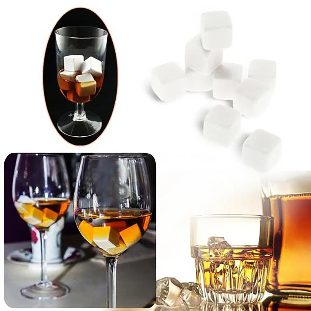 High-tech Polished Whiskey Stones Whiskey Stones Gift Set with Wood Tray Premium Reusable Drink Stones Modern Whiskey for Men