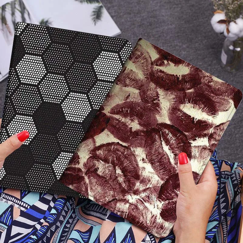 

Carbon Fiber Art Lip Pattern For Xiaomi Mi Pad Mini 4 5 6 7 SE Pro Plus Redmi Pad 2 SE 2025 8.8 11 Foldable Tablet Case Gift