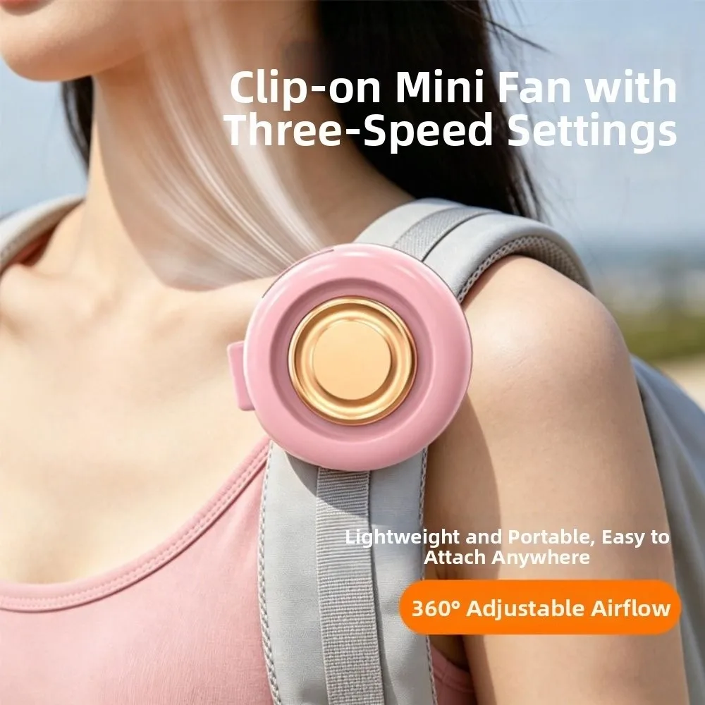 Bladeless Clip-On Waist Fan 3 Adjustable Speed Mute Handheld Air Cooler Portable Multi-functional Hanging Waist Fan