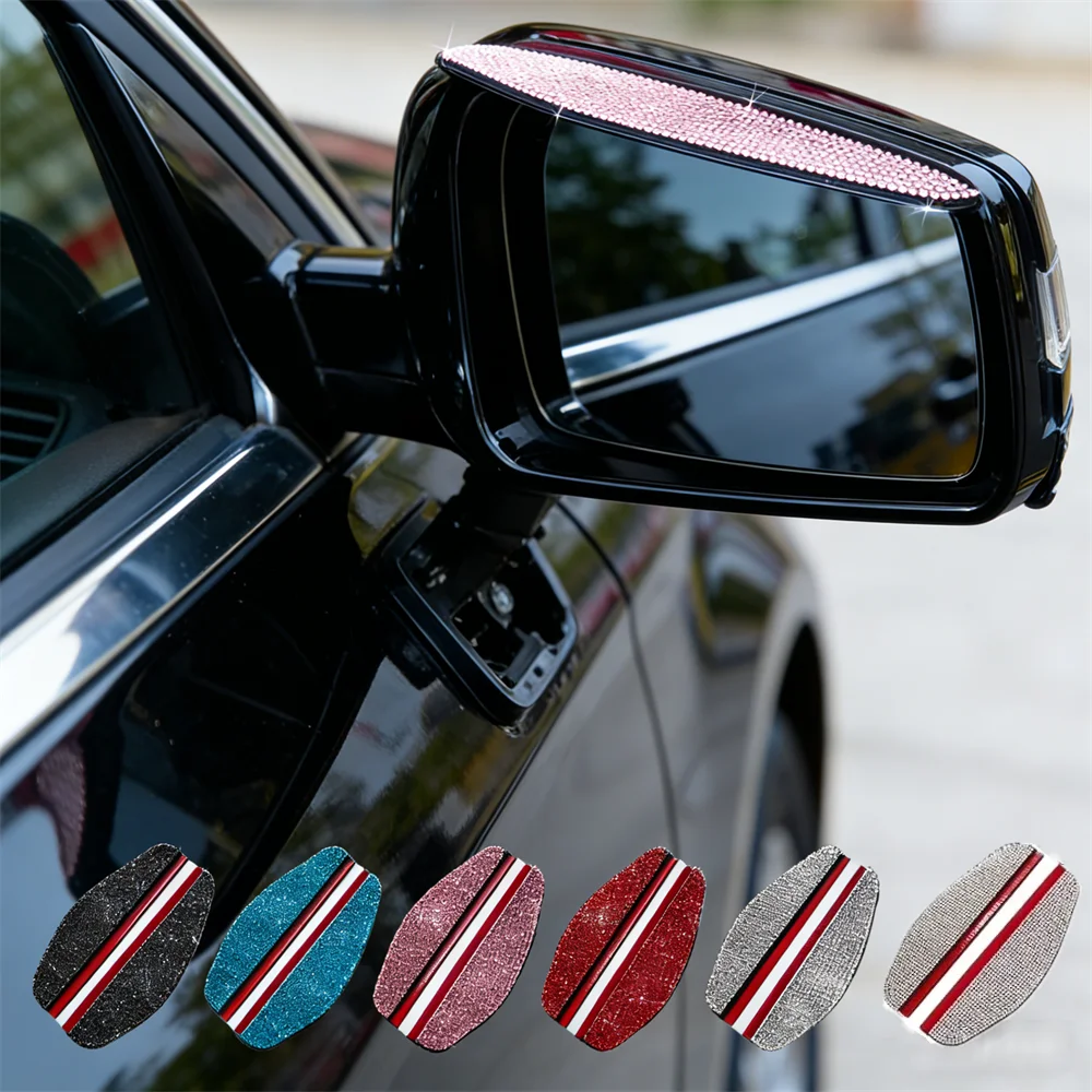 

Shiny Car Rearview Mirror Rain Eyebrow Protector Rain Cover Car Rearview Side Sun Rain Cover Auto Decoration Bling Accessories