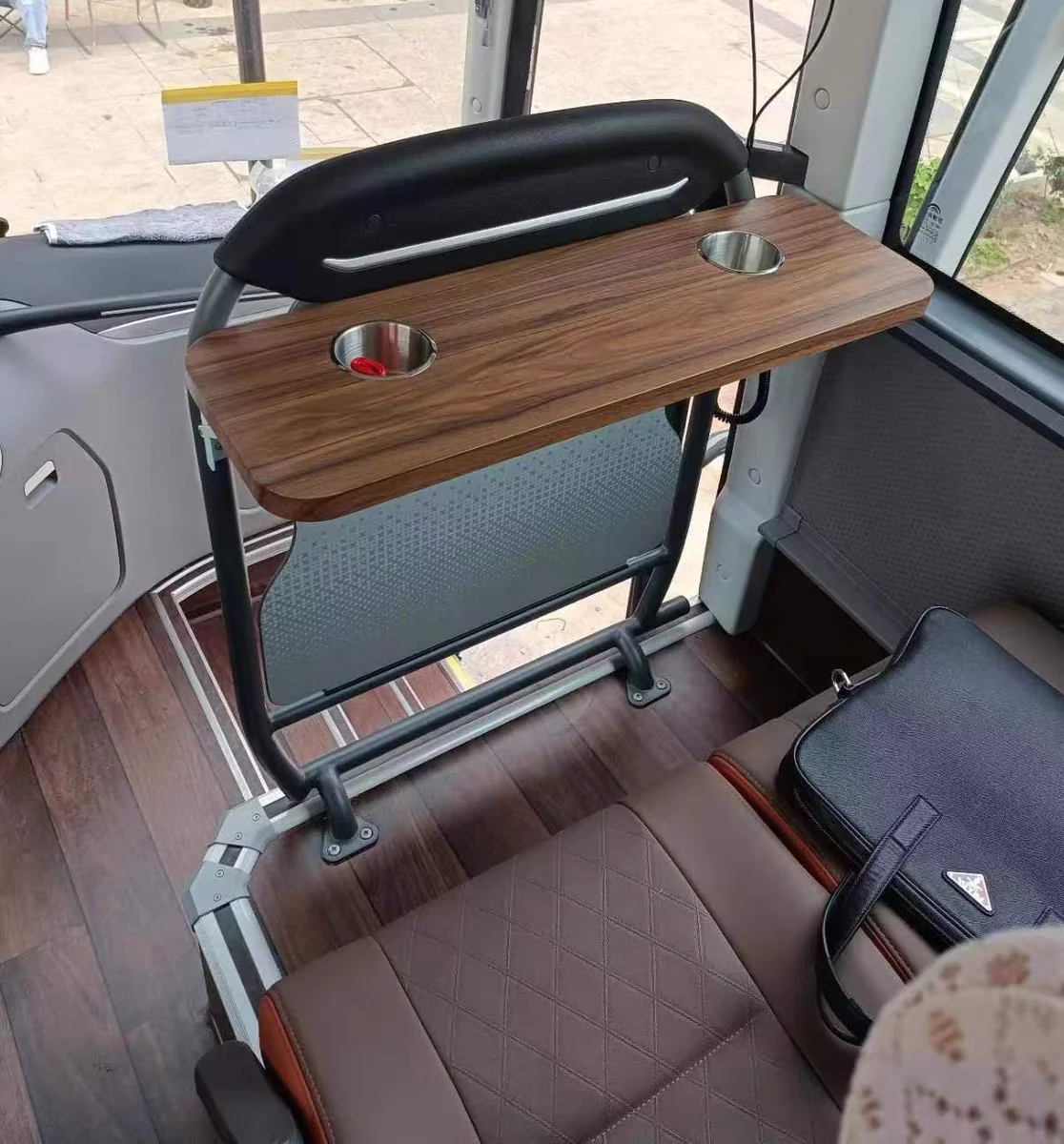 Bus accessories foldable small table board bus guardrail with table board in the car table bus