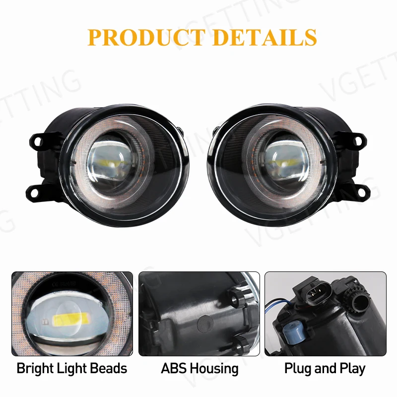 GEFENSI النهار تشغيل ضوء DRL عيون الملاك الضباب مصباح Led لتويوتا كورولا Altis 2008 2009 2010 القيادة ضوء السيارات الهالوجين يوم