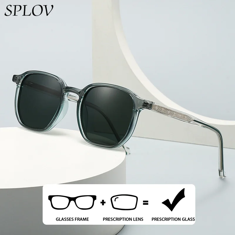 SPLOV Professional Prescription Sunglasses Customized Polarized Prescription Glasses for Myopia Men's Retro Fashion Sunglasses