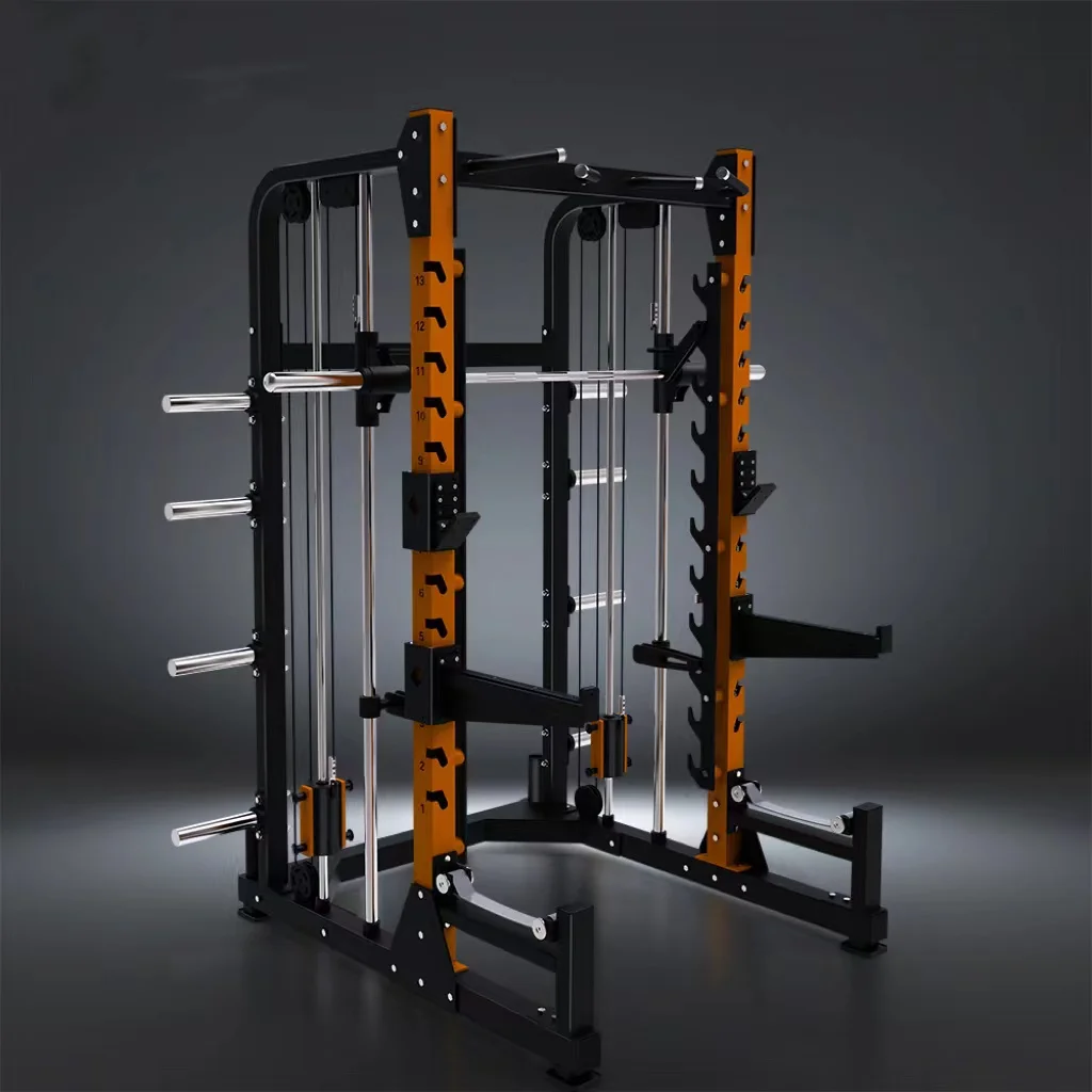Factory Hot Wholesale All in One Commercial Comb Trainer Home Fitness Equipment  Multi Functional Squat Rack Smith Machine