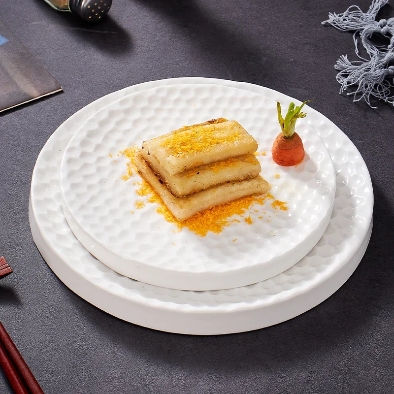 Creative White Ceramic Platter Fruit Salad Cold Dish Artistic Conception Dish Characteristic Modeling Kitchen Tableware Plates