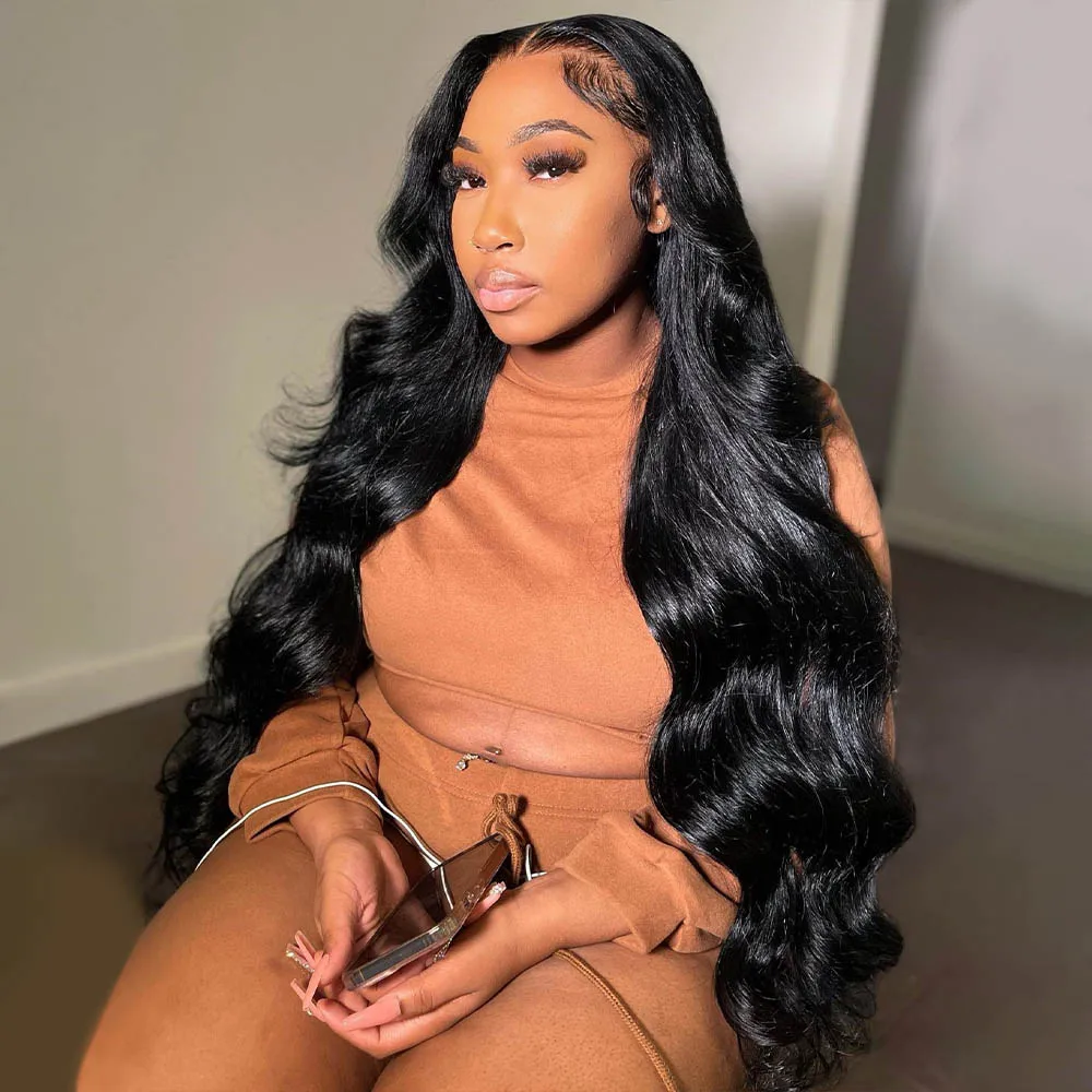

Body Wave 13x6 13x4 Transparent Lace Front Human Hair Wigs 40 Inch For Women 200 Density Lace Frontal Brazilian Wigs Pre Plucke