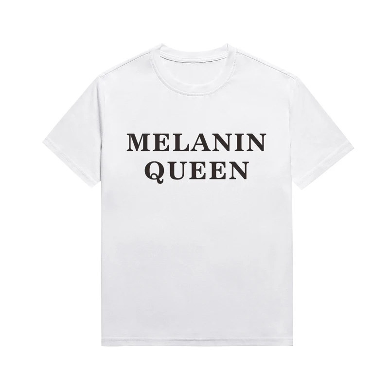 Melanin Queen Graphic Female Tees Streetwear Trend Neutral Tops Custom T Shirt Drop Shipping