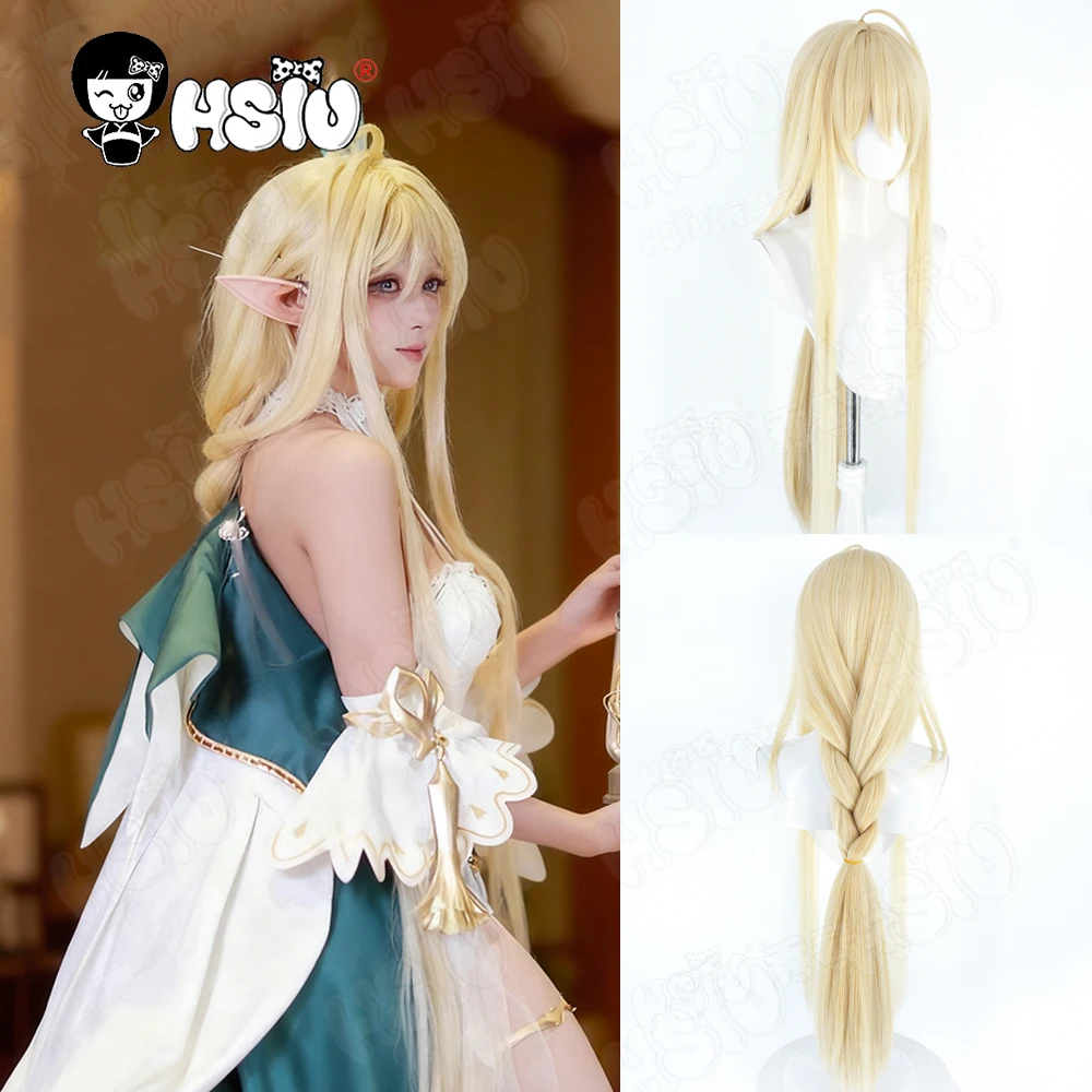 Gouden Leeuw Cosplay peruca de fibra sintética 「HSIU」peruca longa dourada clara + touca de peruca jogo ‌ Azur Lane Gouden Leeuw Cosplay