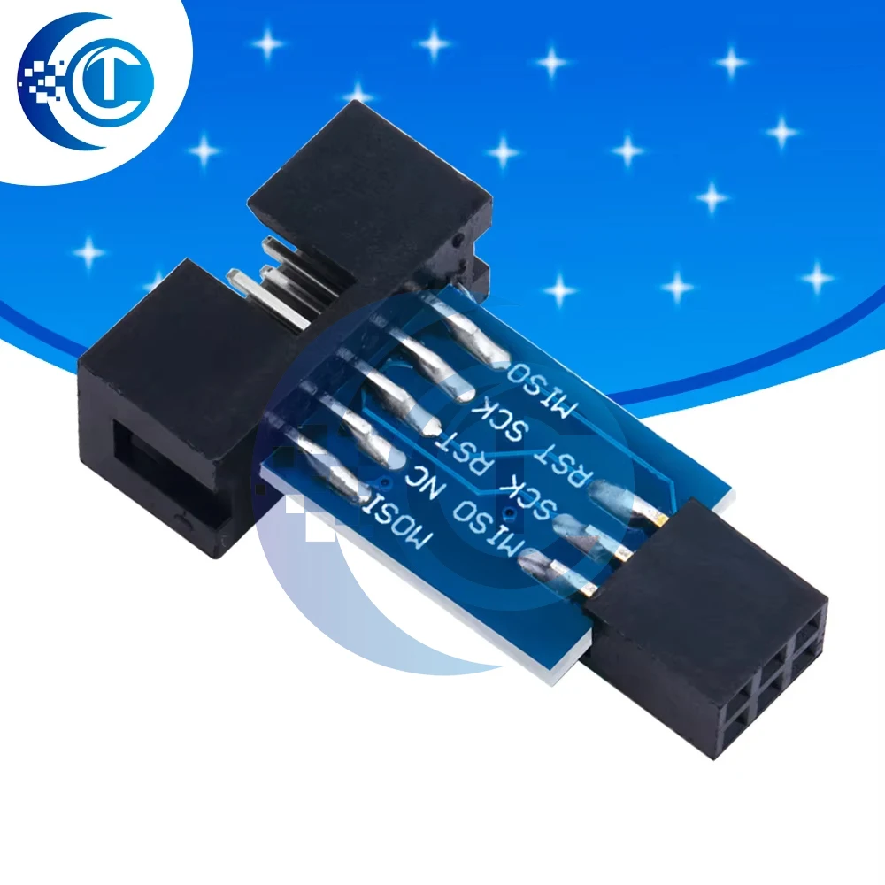 1 шт. 10-6-контактная плата адаптера: высококачественный преобразователь — совместим с программаторами AVRISP MKII, USBASP и STK500