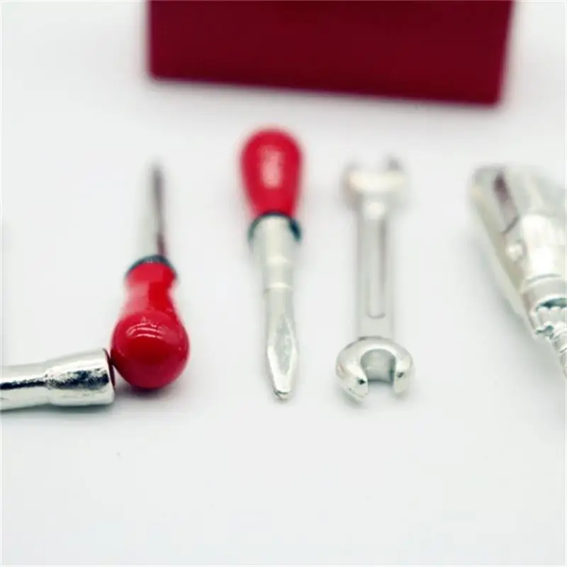 Poppenhuis Boor Reparatie Tool Moersleutel Vijfdelige Set Miniaturen Model Accessoires Van Poppenhuis Decor Kinderen Fantasiespel Speelgoed Geschenken