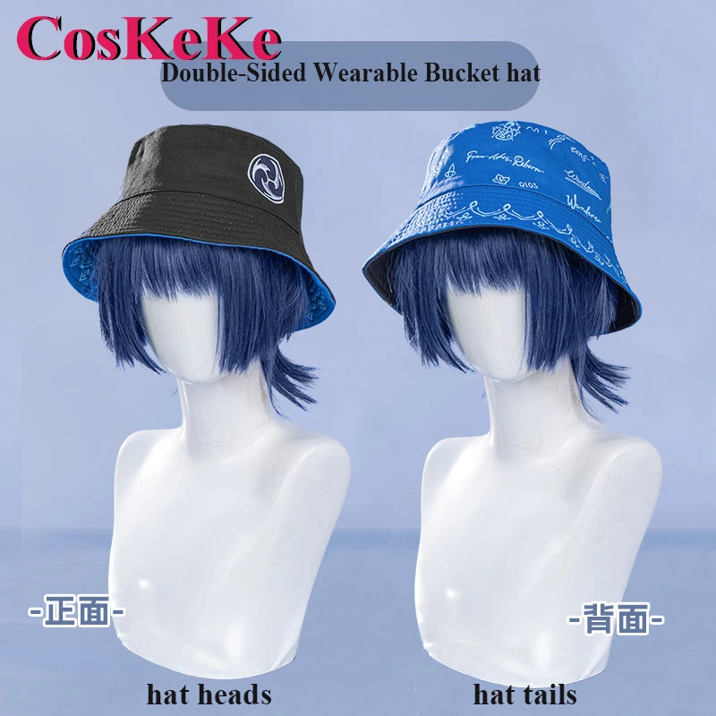 【In Stock】CosKoKo Wanderer/Scaramouche Hat Cosplay Genshin Impact Tiansheng Skin Fashion Item Double-Sided Wearable Bucket Hat