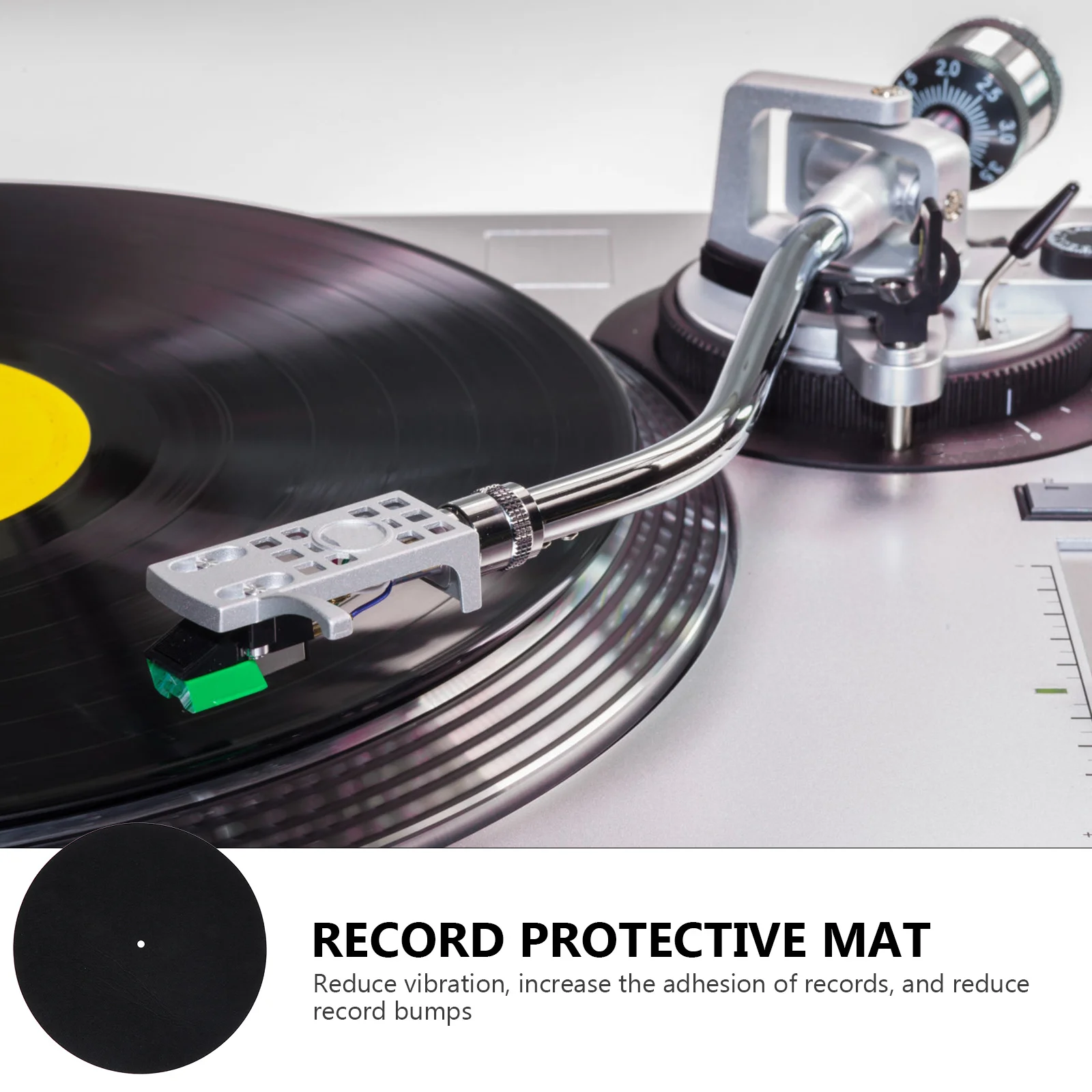 

2pcs Record Protective Mat Premium Felt Material Turntable Platter Mat For Vinyl Record Anti-Static Noise Reduction Turntable