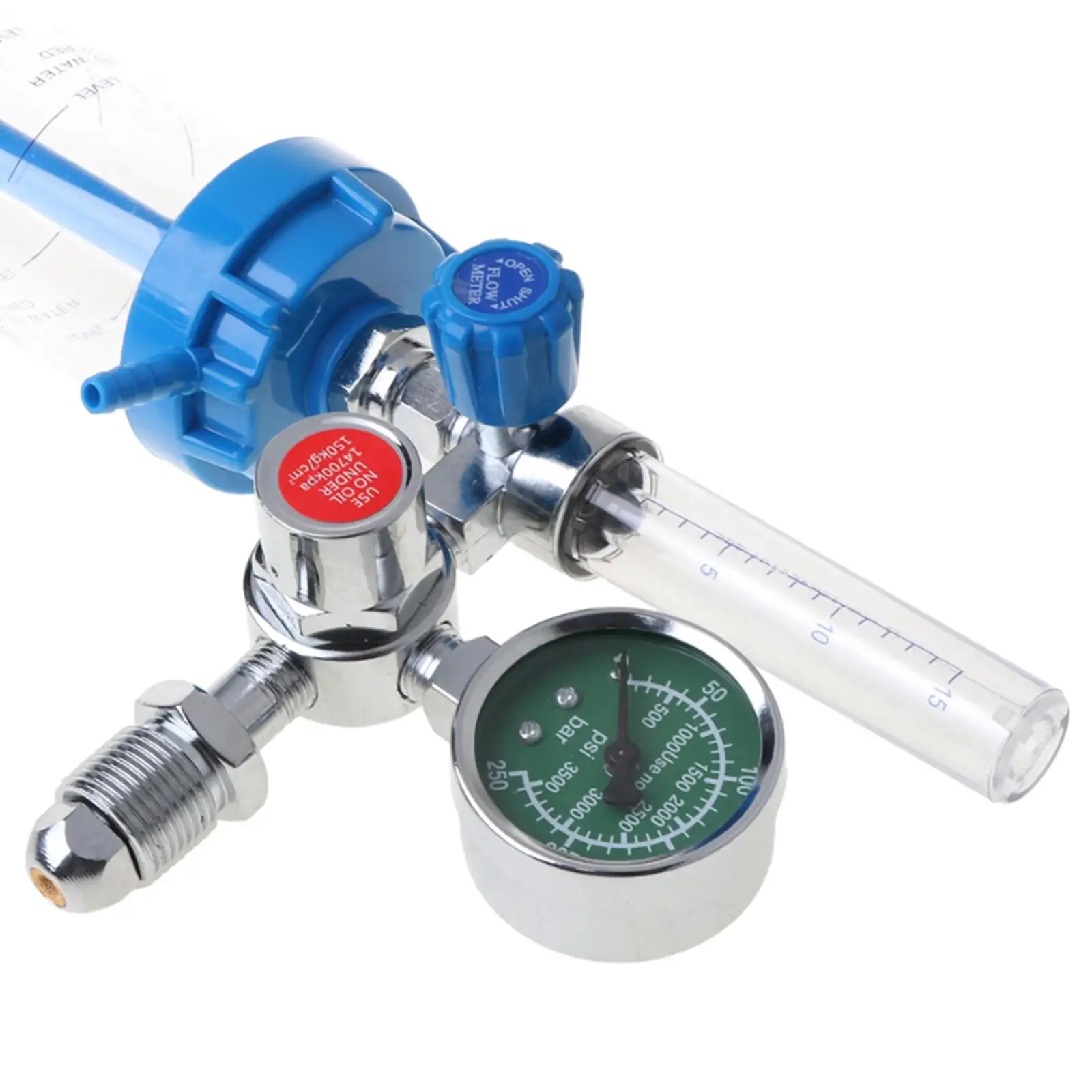 Oxygen Pressure Reducing Regulator Flowmeter Gauge with Copper Filter and Humidifier for Medical Gas Meter