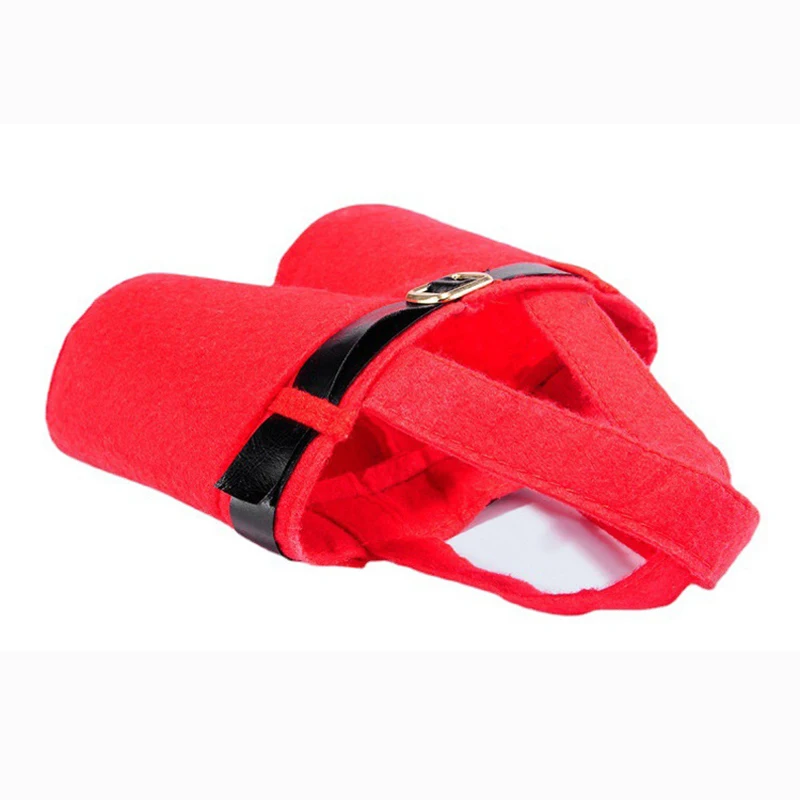 حقيبة حمل الزجاجات لتزيين الكريسماس ، حقيبة زجاجات مزدوجة ، حزام سانتا كلوز ، حفلة عيد الميلاد ، حقيبة يد واحدة ، 3 ، 5 * * *