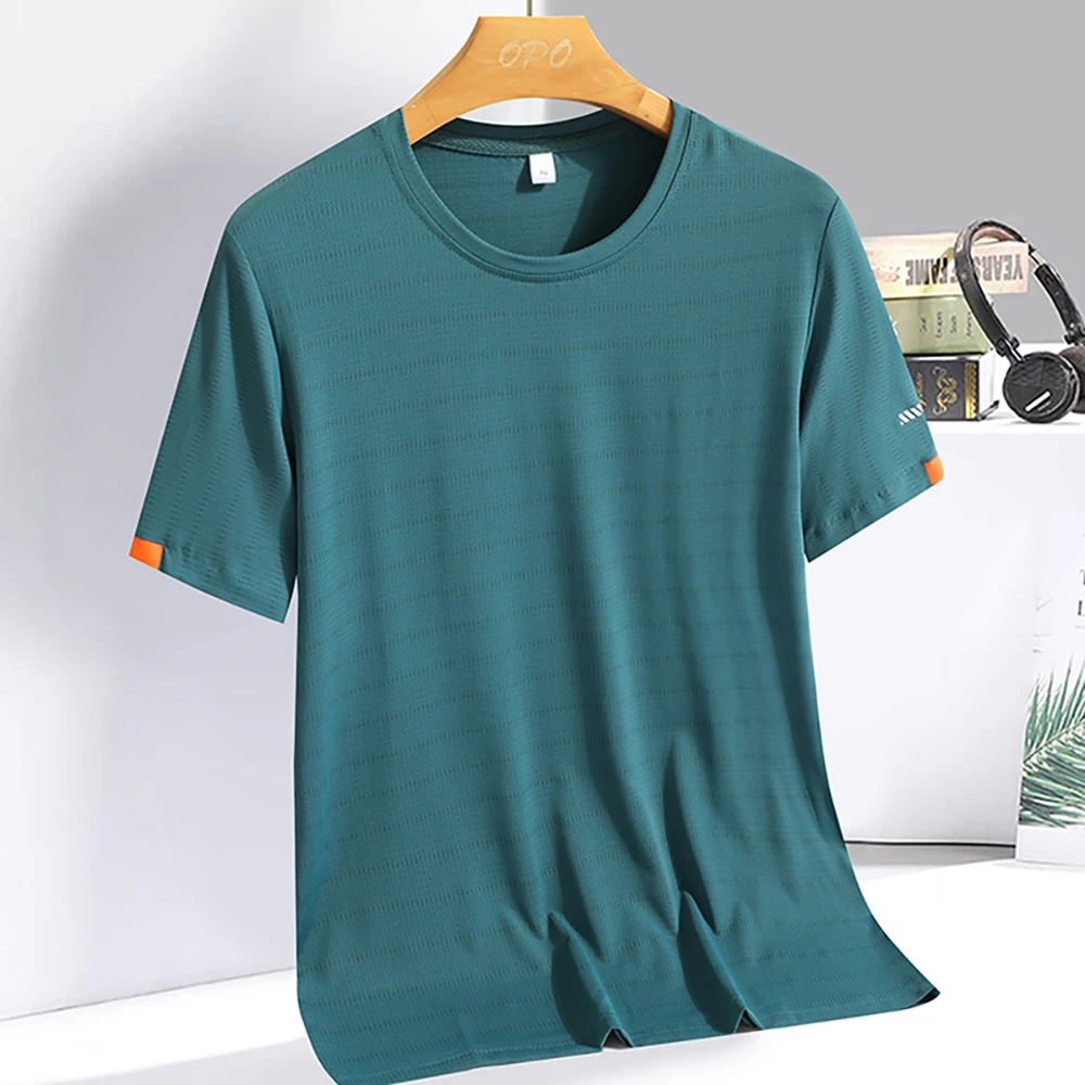 

Fashion male summer tight fitting material quick dry crew neck short sleeve clothing sports element style t shirt for men tops