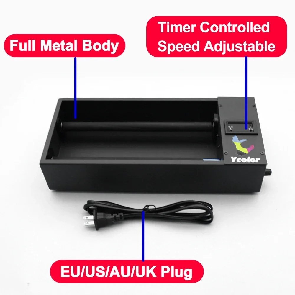 DTF DTG UV White Ink Roller Shaking Machine Timer Control Speed Adjustable Prevent Ink Precipitation Avoid Sediment Deposition