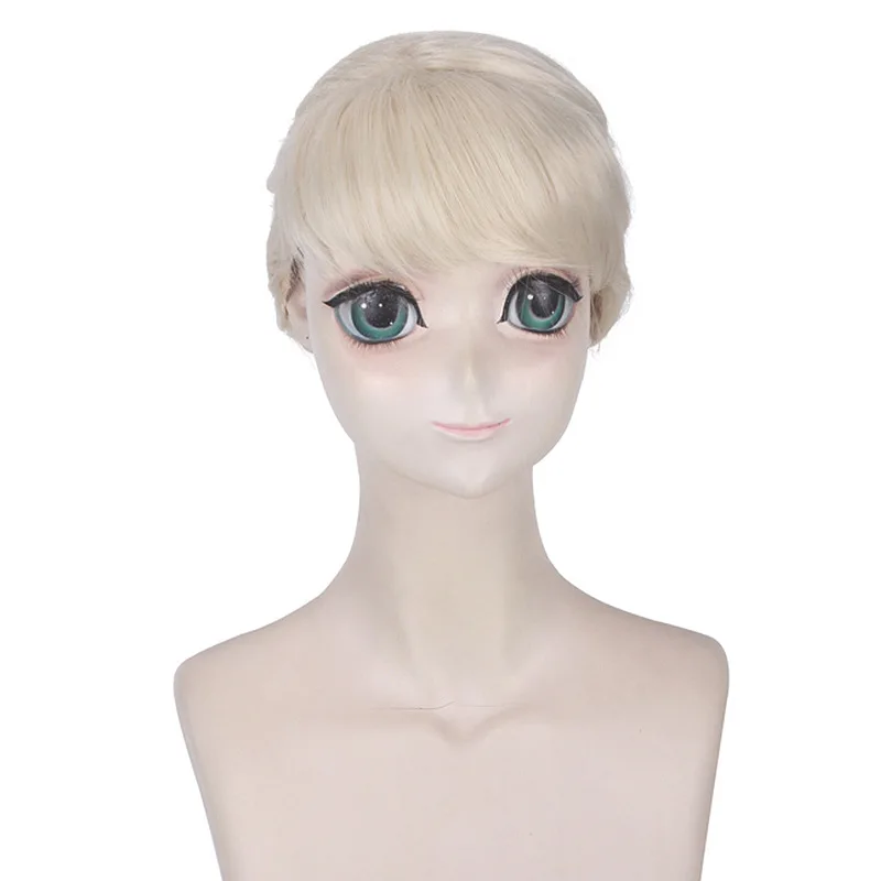 Synthetic Cosplay Wig Elsa-Inspired Princess Braids Long Blonde Anime Costume Synthetic Hair Party Styling