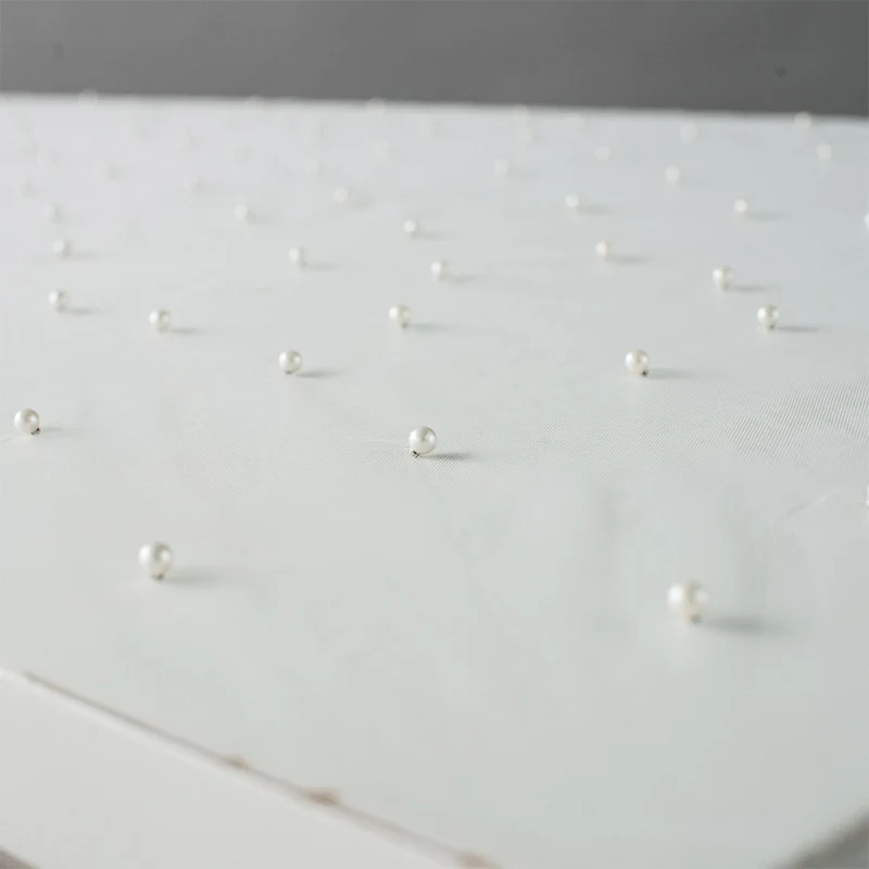 Wedding White Pearl Tulle Table Runner Wedding Arch Decoration for Bridal Shower Decor Soft Tulle Overlay Chiffon Lace Mesh