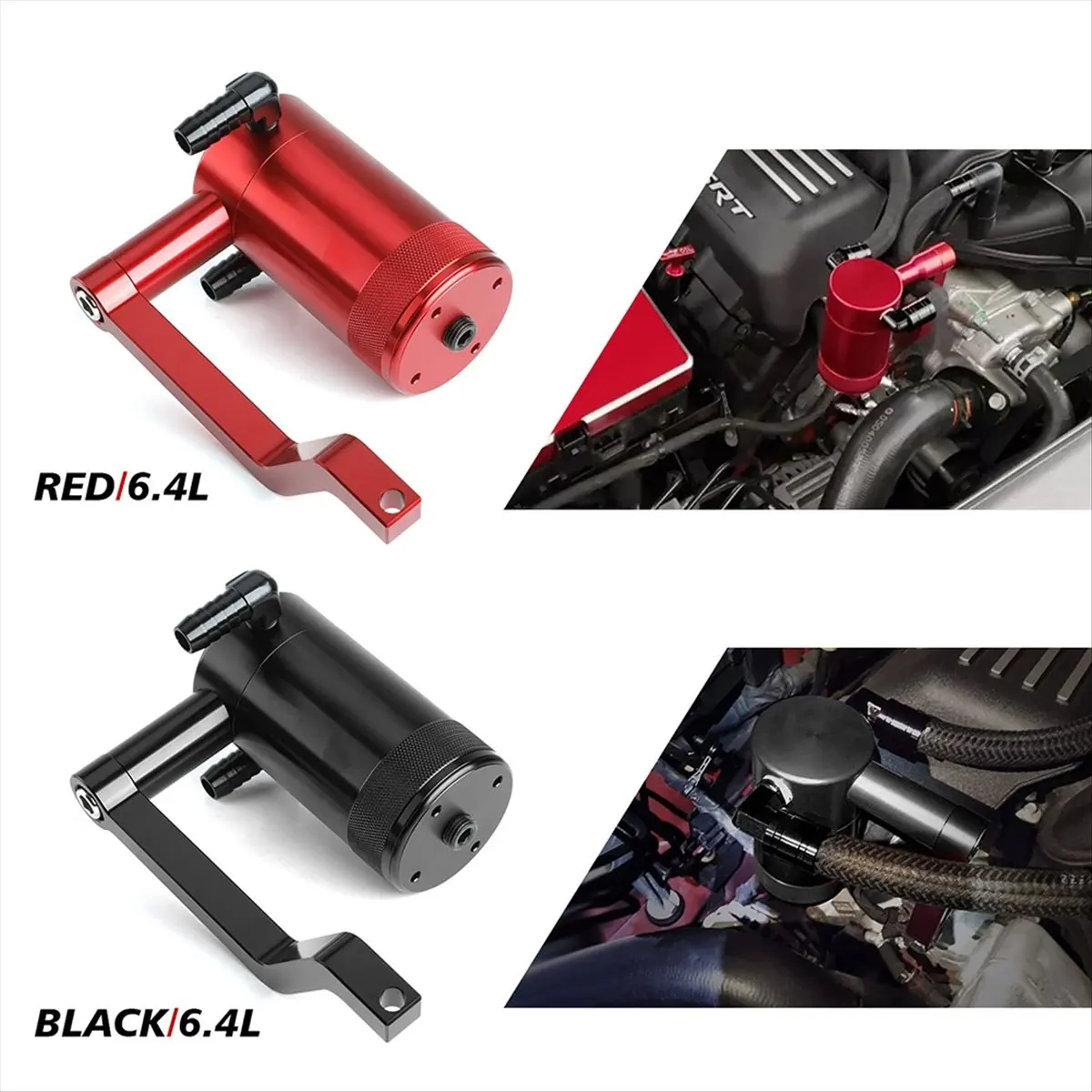 #98X Oil Catch Can Tank 5.7 HEMI Z-Bracket Billet Catch Can Red,Air Oil Separator,(Aluminum Alloy) - view 3