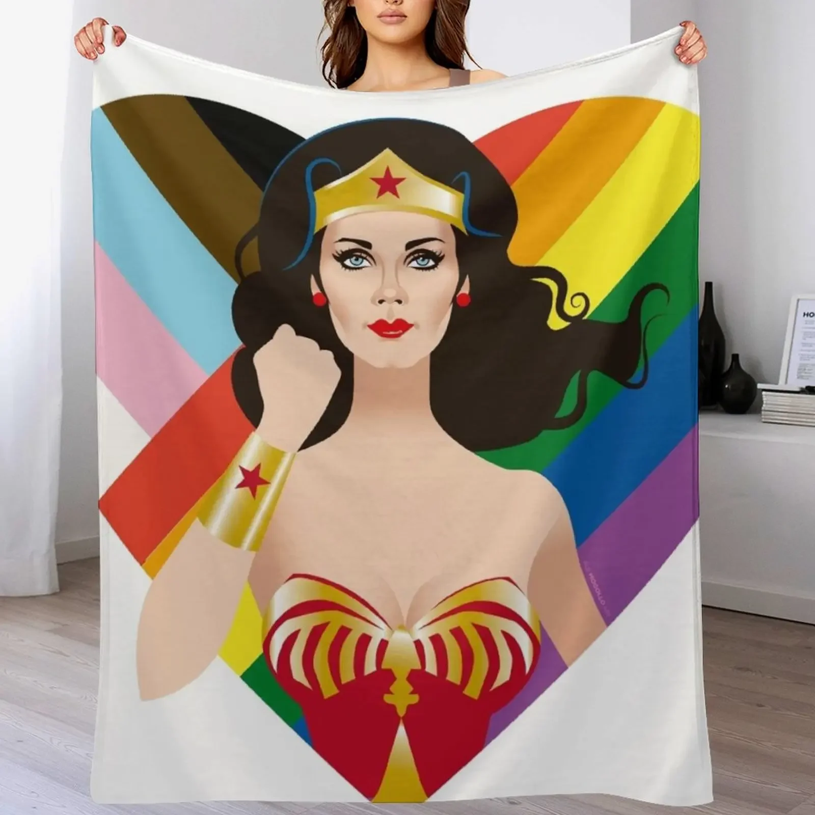 Pride Icon Throw Blanket Thermals For Travel Flannel Fabric Multi-Purpose Blankets