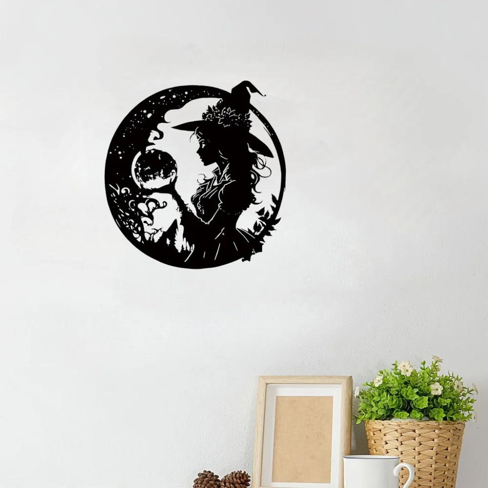 

Beautiful Metal Witch Wall Art Add Magical Touch To Home Decor Unique Wall Hanging for Spooky Stylish Accent Pleasure