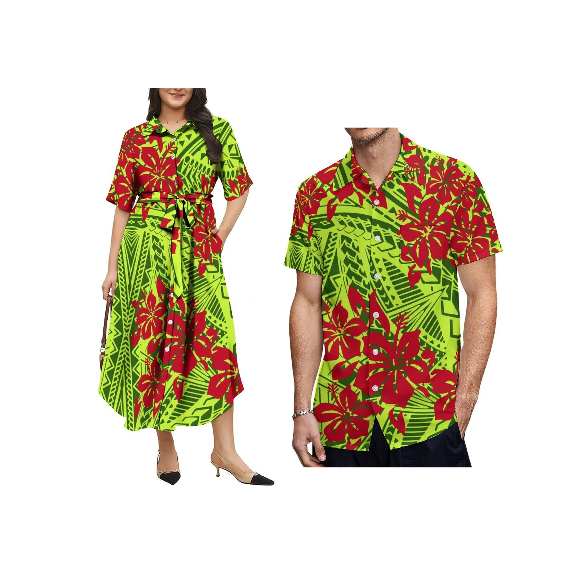 جودة عالية بالجملة شعار مخصص ساموا بولينيزيا القبلية زر قمصان فستان الصيف السيدات ماكسي لونغ بيتش فستان الحفلة الراقصة