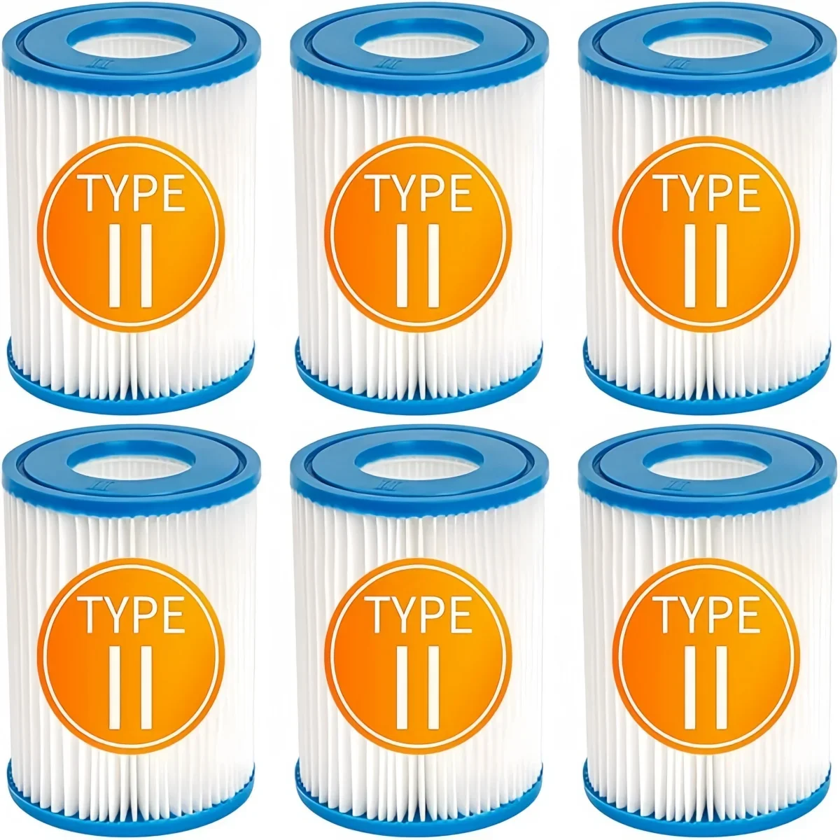 Replacement Filter Cartridges Compatible with Best-way Type II 58094 Inflatable Pool Filter and for Lay-Z Spa Hot Tub Filter