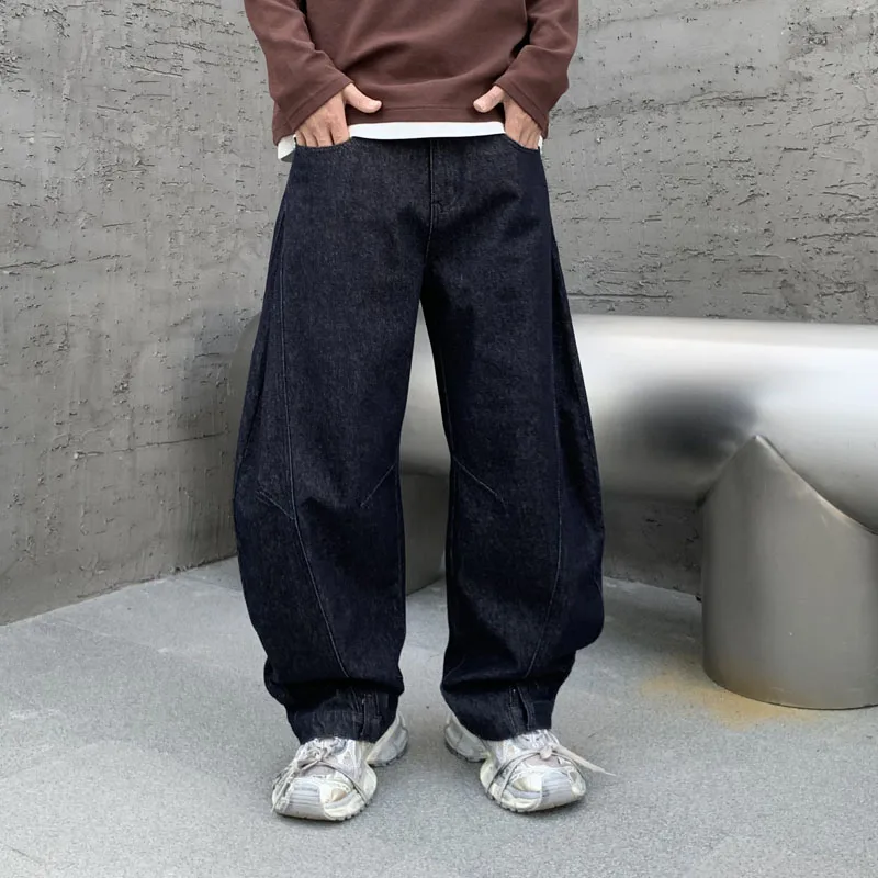 Men Denim Streetwear Fashion Brand Hip Hop Loose Casual Wide Leg Cargo Harem Jeans Pant Cityboy Y2k Baggy Jeans Trousers