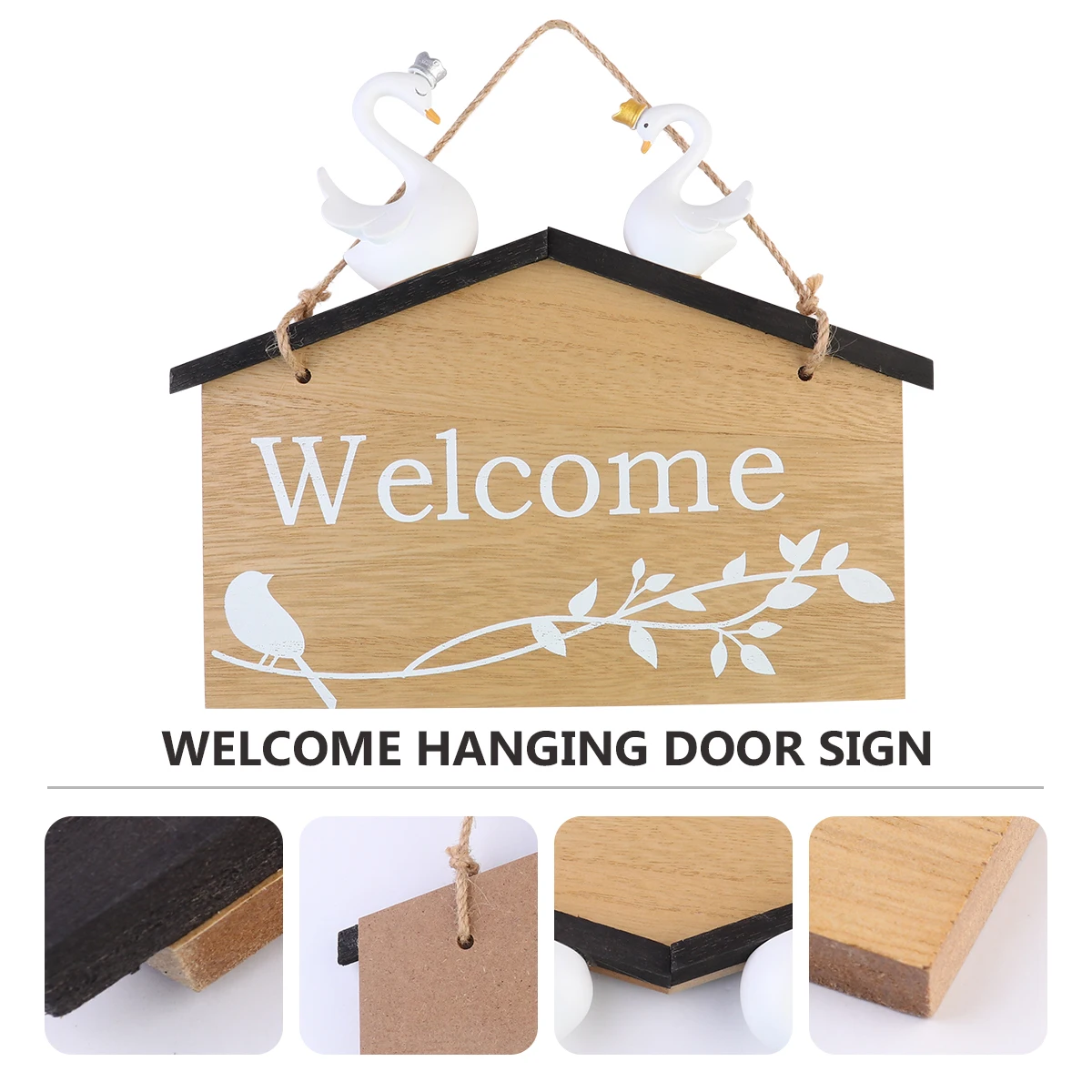 

Wood Welcome Sign Home Decoration Door Plaque Vintage Country Retro Wall Hanging Sign for Front Back Door Room Entrance