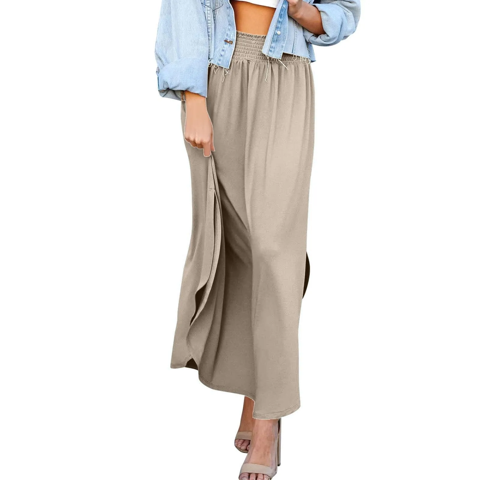 

Elegant High Waist Skirt For Women Casual Bohemian Maxi Skirt A Line Split Irregular Hem Long Skirts Female Outfits Summer 2025