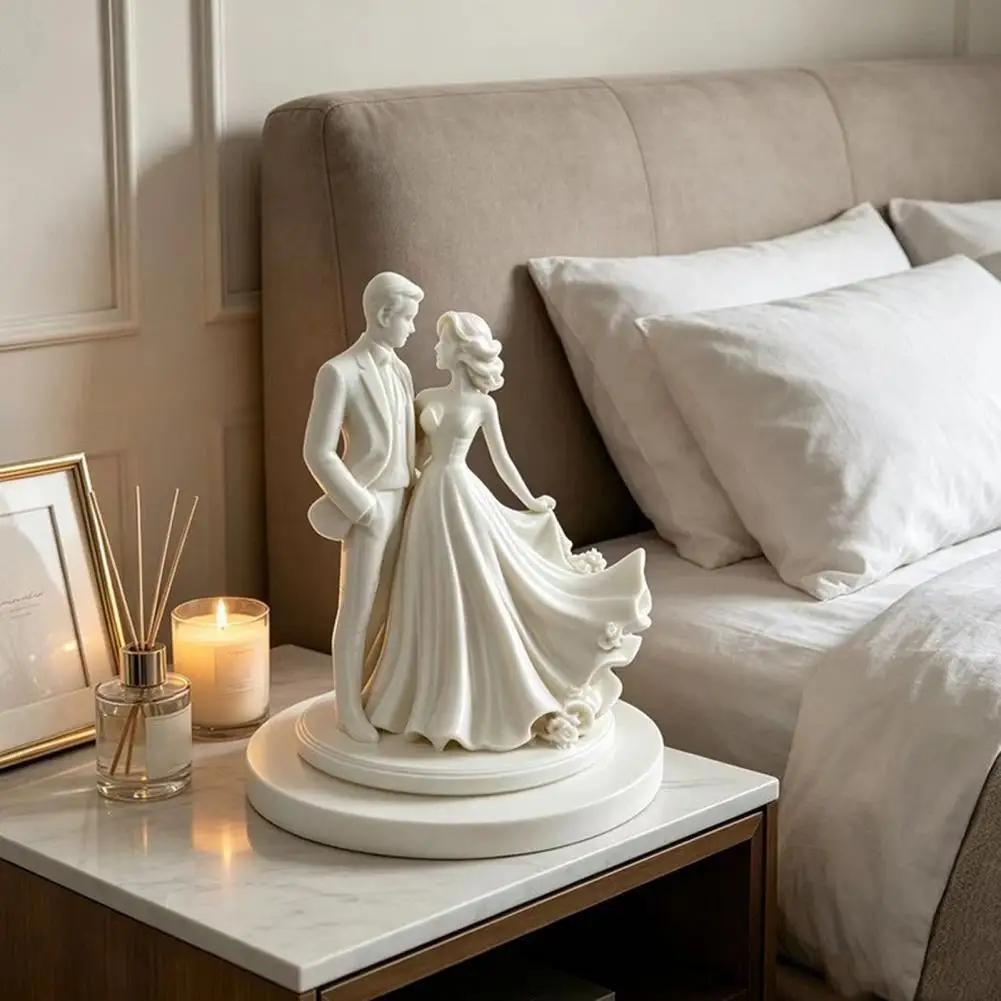 Home Decor Accessory 3d Printed Bride Groom Figurine Wedding Sculpture Decorative Desktop Ornament for Home Table Display