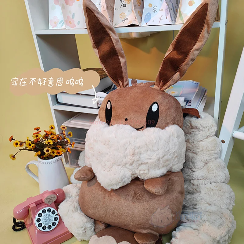 Pokemon Kawaii Eevee Plüsch Rucksack Anime Cosplay Eevee Tasche Penny Rucksack Große Kapazität Gefüllte Plüsch Spielzeug Cartoon Kissen