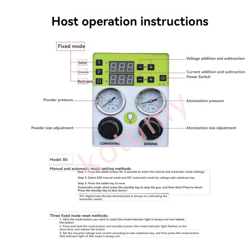 Upgraded Powder Coating Gun System Electrostatic Spraying Machine Digital Display Portable Powder Paint Gun