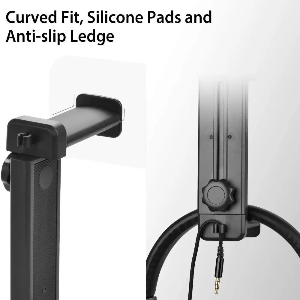 Adjustable Headphone Holder Universal Rotatable Gaming Headset Rack Support No-Drill Under Desk Earphone Stand Headphone Storage