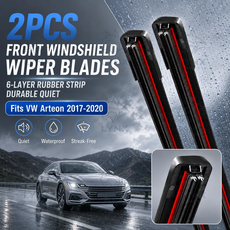 2Pcs Front Windshield Wiper Blades 6-Layer Rubber Strip Durable Quiet For VW Arteon 2017-2020 Car Accessories