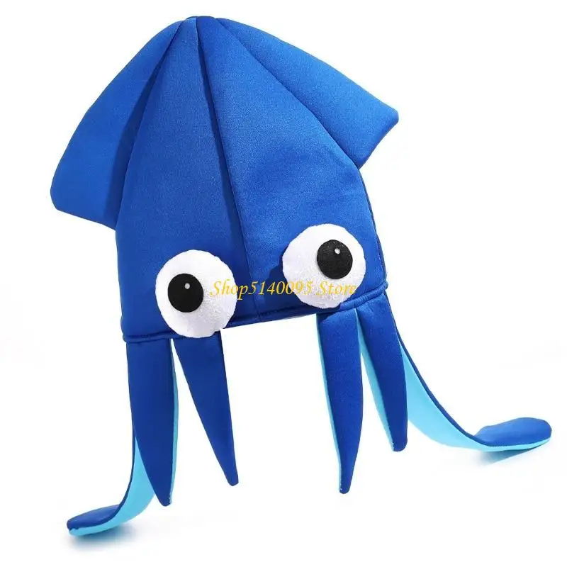 DXAE 재미 있은 만화 Devilfish 모자 어린이 성인 파티를위한 부드러운 패브릭 의상 액세서리