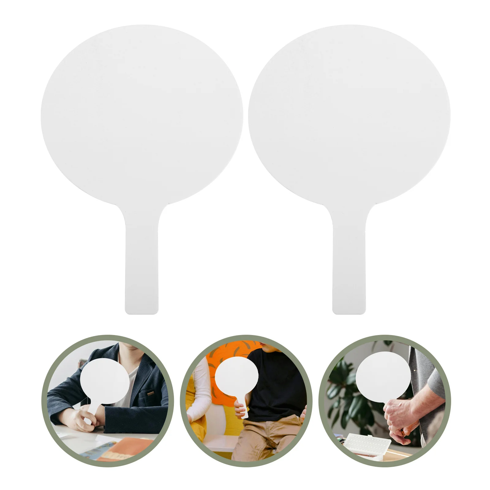 

2Pcs Handheld Answer Paddle Double Sided Dry Erase Whiteboard Small Writable Board Classroom Use Dry Erase Board Small