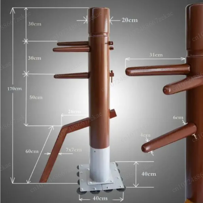 Column Type Wing Chun Wooden Dummy, Traditional Kung Fu Training Mook Jong for Martial Arts Practice, Ip Man Style