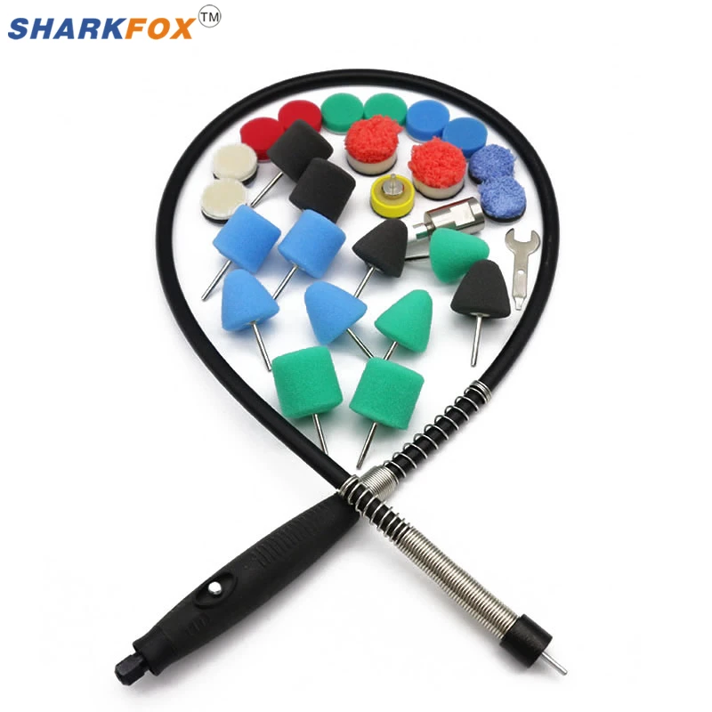 Sharkfox Mini Polishing Kit For Car Beauty Detailing Polisher Extention Tools Car Polishing Pad Kit for Rotary Polisher