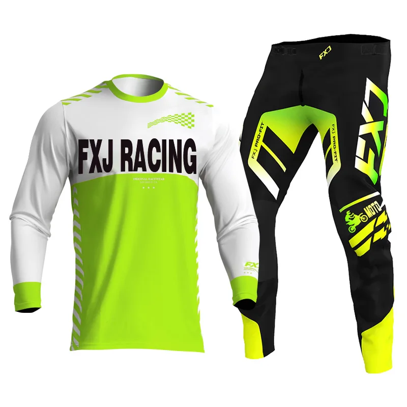 Enduro Anzug Cross Off-Road Herren Kits Damen Motocross Gear Set Trikot Hose Motorrad Combo grün blau gelb weiß rosa schwarz