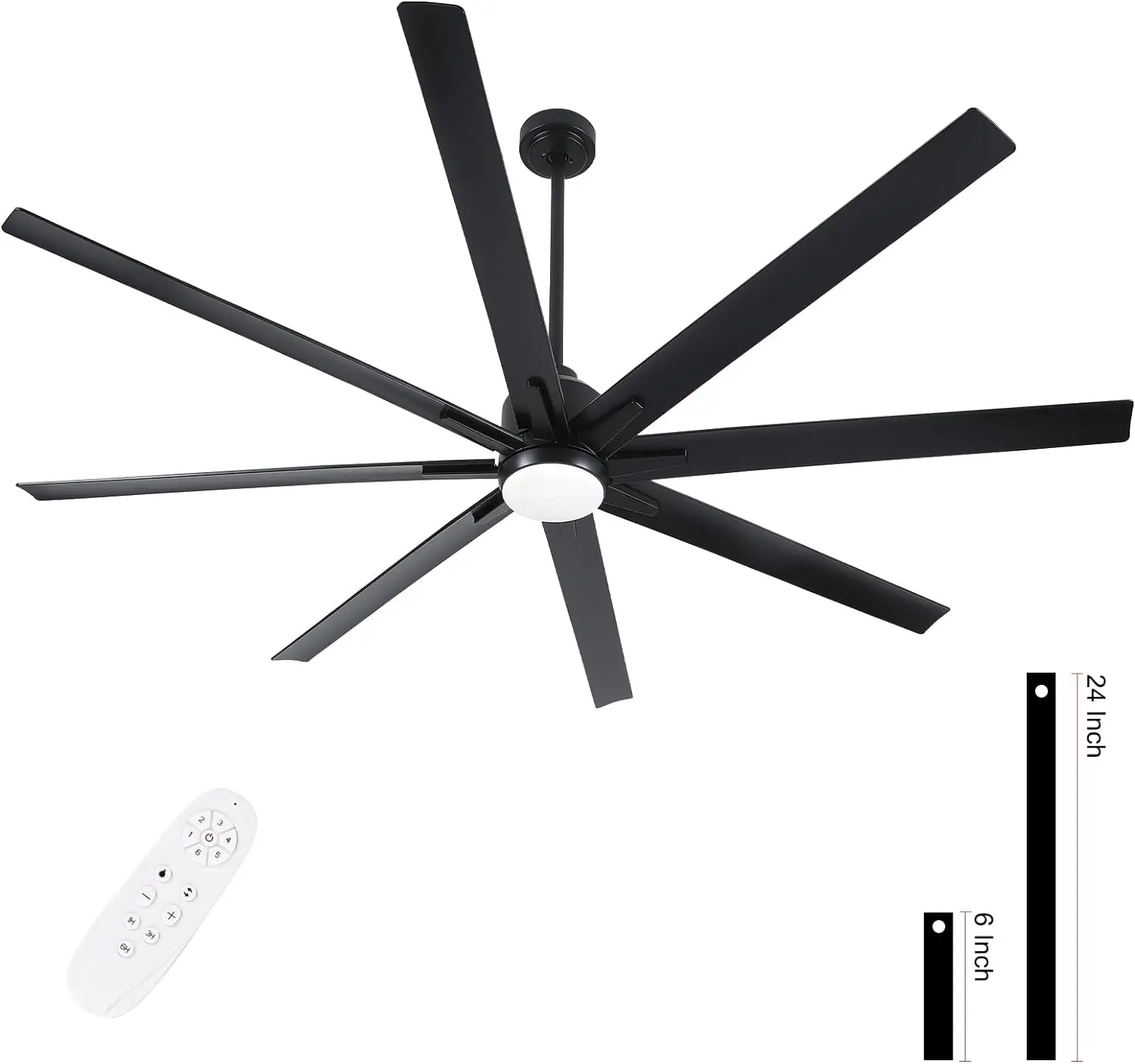 72 Inch Large Ceiling Fan with Light and Remote Control.6 Speed Reversible DC Motor, Dimmable Tri-Color Temperature LED