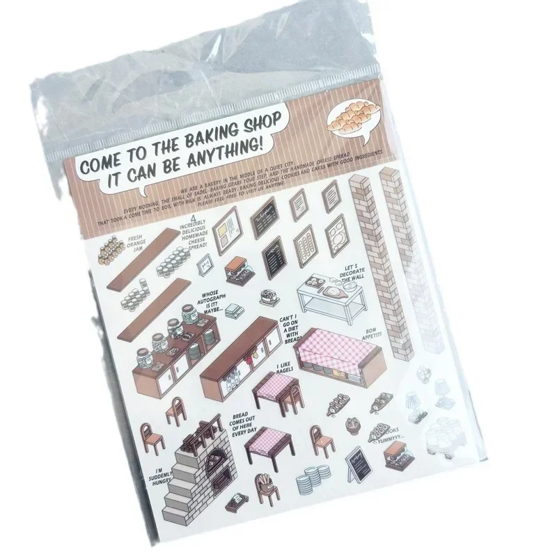 Coreano Três Dimensional Cabana Adesivos, Cena, Paisagismo Adesivos, Bonito DIY, Quiet Book Pattern