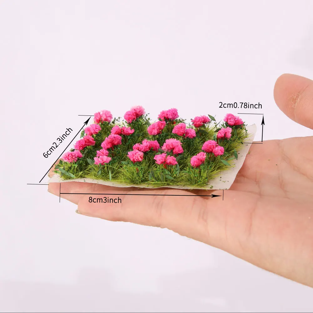 

2cm Artificial Flower Cluster Simulation Plants for Diy Model Making/Garden Decor/Sandtable Layout/Railway Train Landscape 1Box