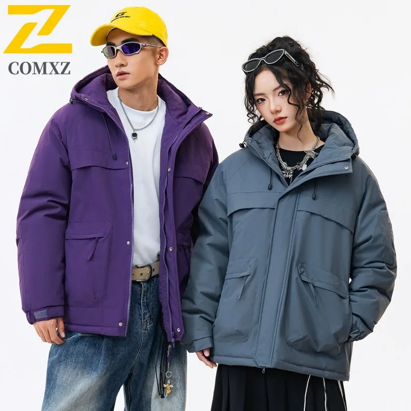 سترة COMXZ للرجال للاستخدام الخارجي فاخرة متعددة الوظائف للسفر خفيفة الوزن معطف دافئ غطاء محرك السيارة مريح مقاوم للبرد معاطف شتوية جديدة #4