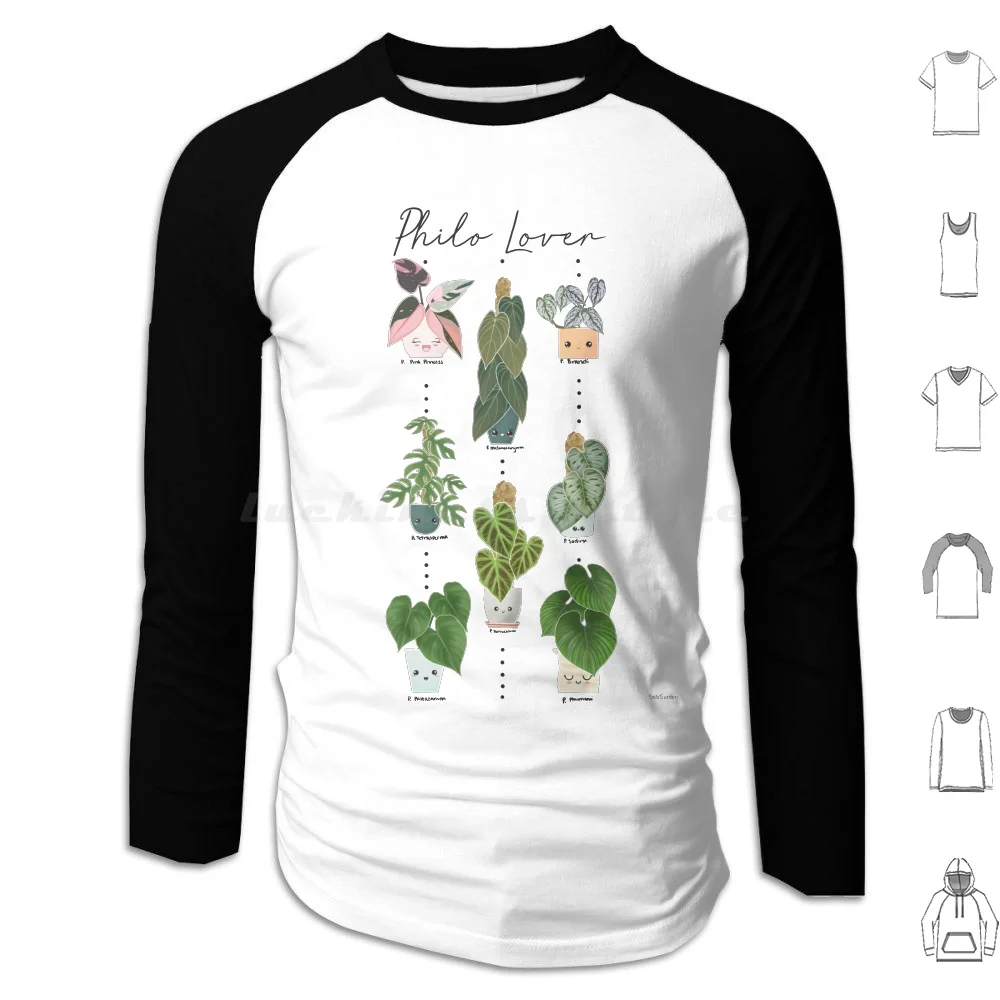 Sudadera con Capucha de Algodón de Manga Larga para Amantes del Filodendron, Set de Plantas de Interior Hoya Hoyamygosh, Plantas Kawaii Lindas para Amantes de las Plantas