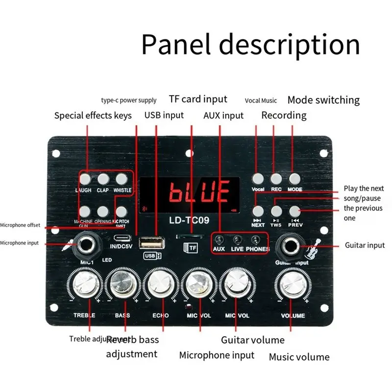 24-Hour Delivery Square Form 30W+ 30W Power Amplifier Board For Guitar Instrument 2-Channel Bluetooth 5.0 For Car Speaker Outdoo